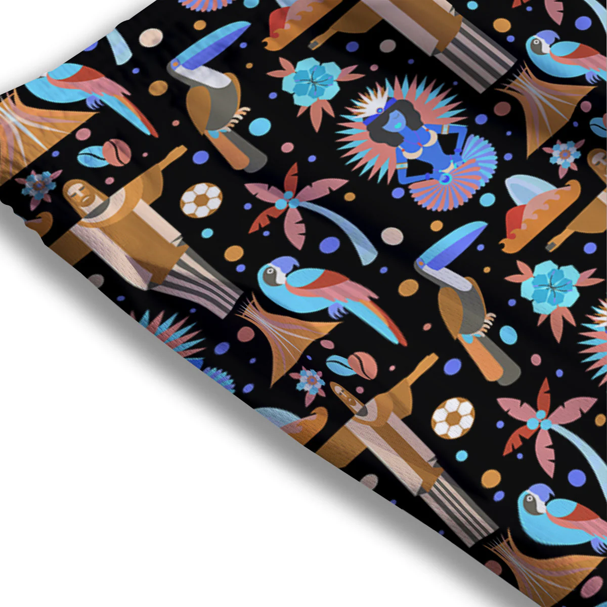 Brazil Symbols Country Print Pattern Mesh Shorts - Image 3
