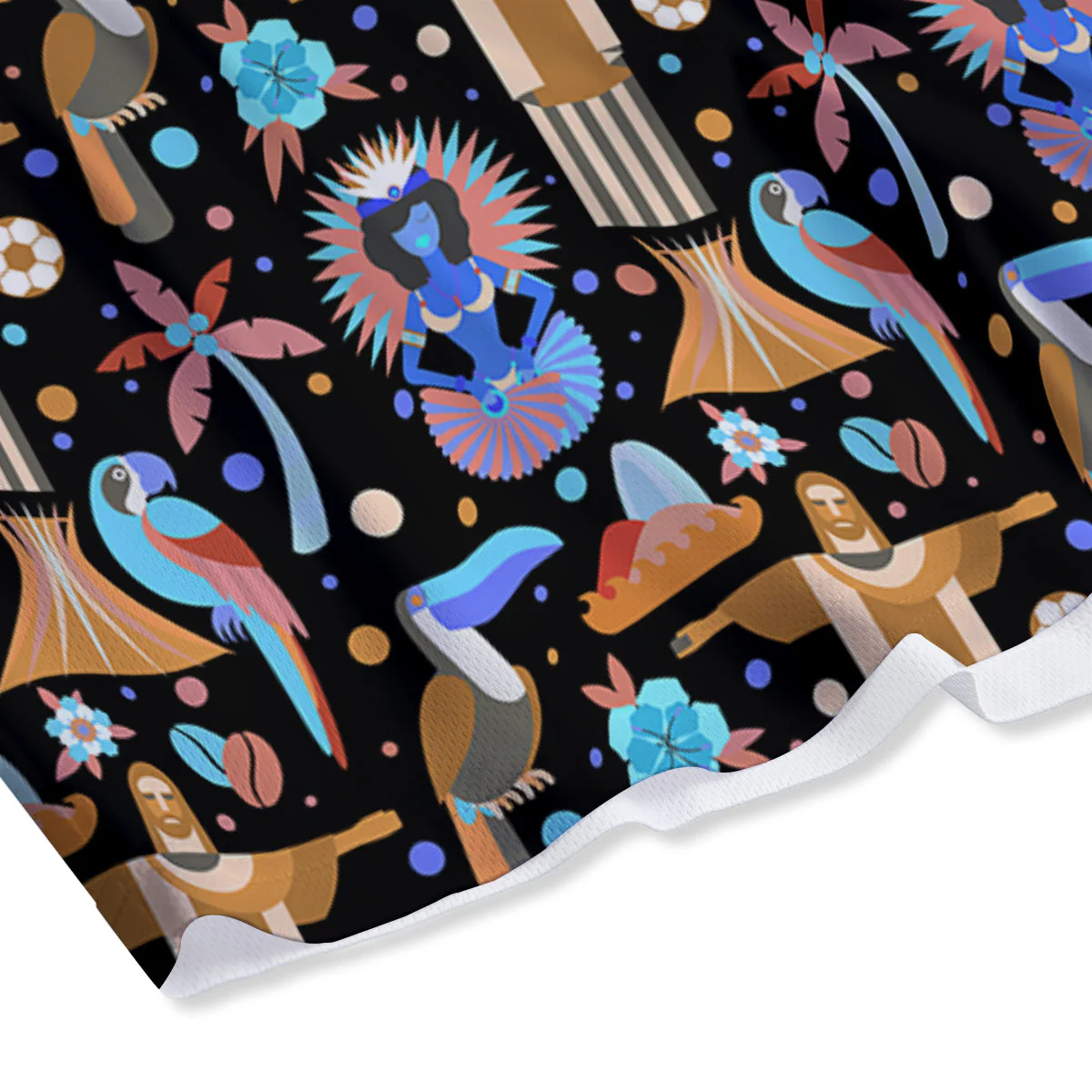 Brazil Symbols Country Print Pattern Mesh Shorts - Image 4