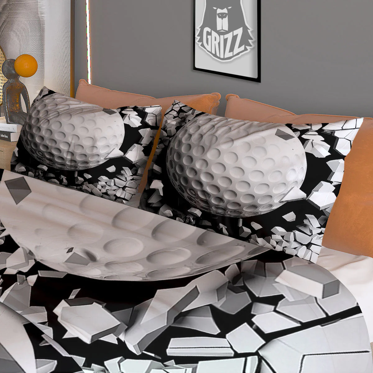 Breaking Wall Golf Ball Print Duvet Cover Bedding Set - Image 3