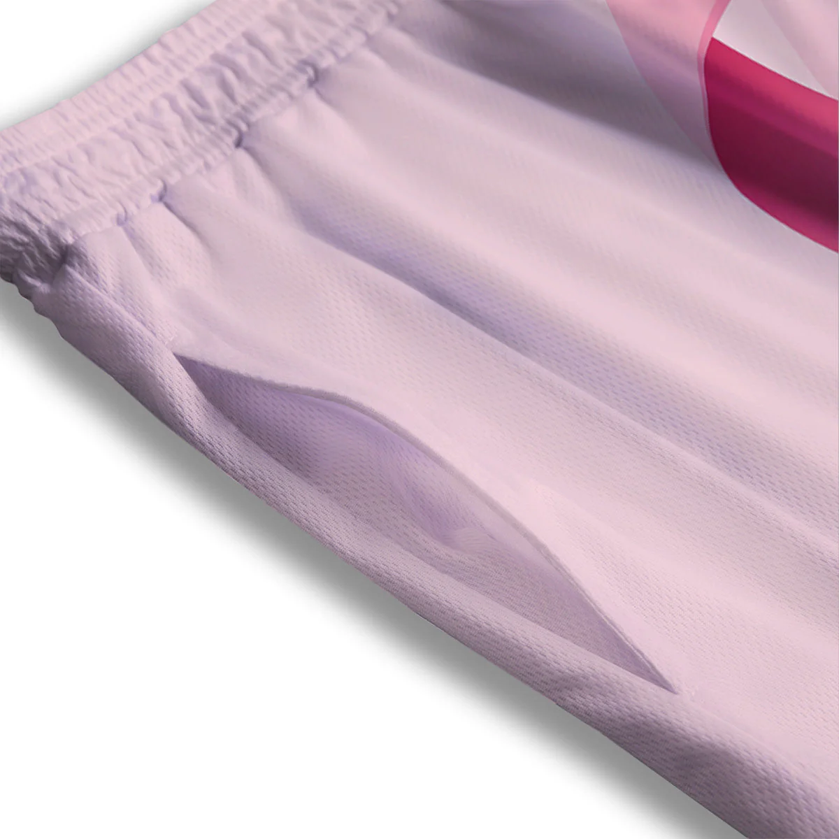 Breast Cancer Awareness Ribbon Print Mesh Shorts - Image 3