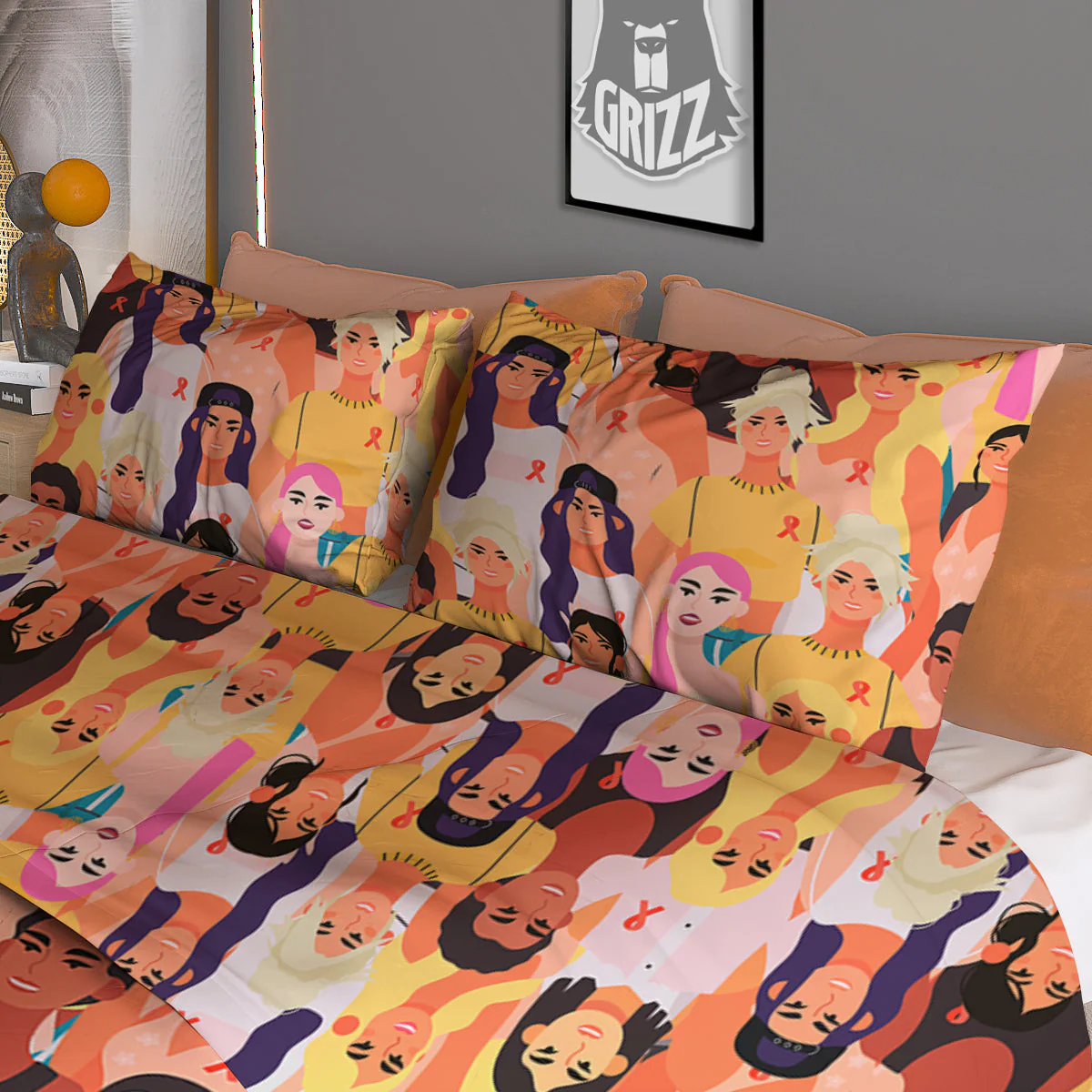 Breast Cancer Be Strong Print Pattern Duvet Cover Bedding Set - Image 3