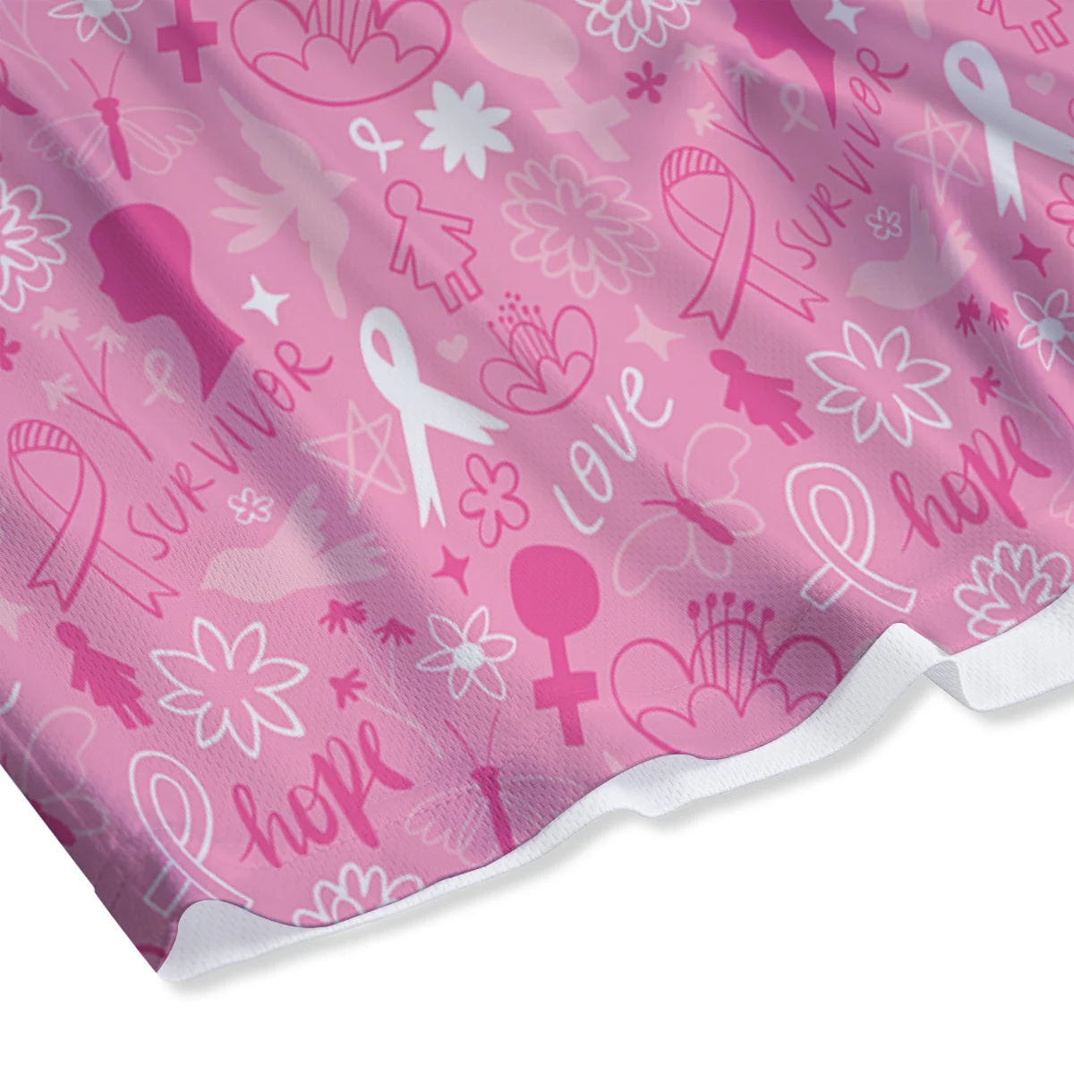 Breast Cancer Cute Pink Print Pattern Cute Mesh Shorts - Image 4