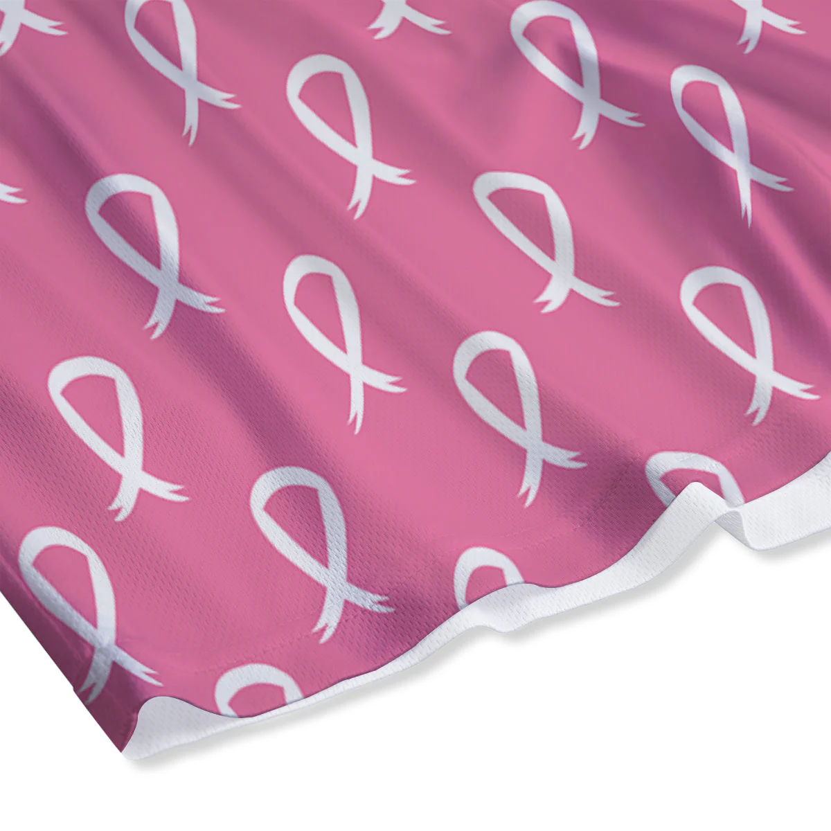 Breast Cancer Pink And White Print Pattern Mesh Shorts - Image 4