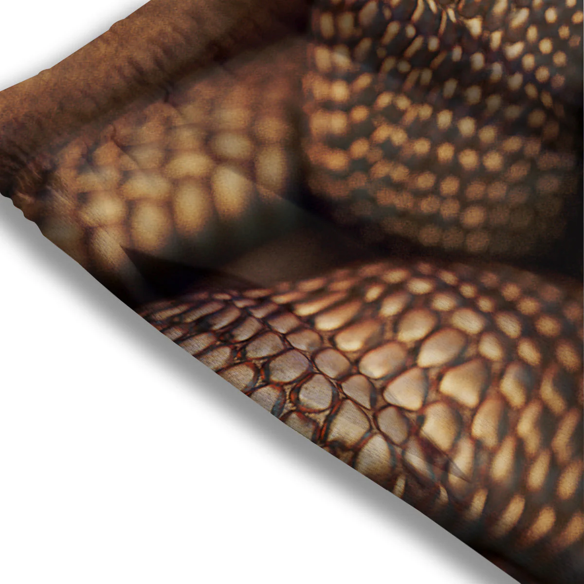 Bronze Snake Print Mesh Shorts - Image 3
