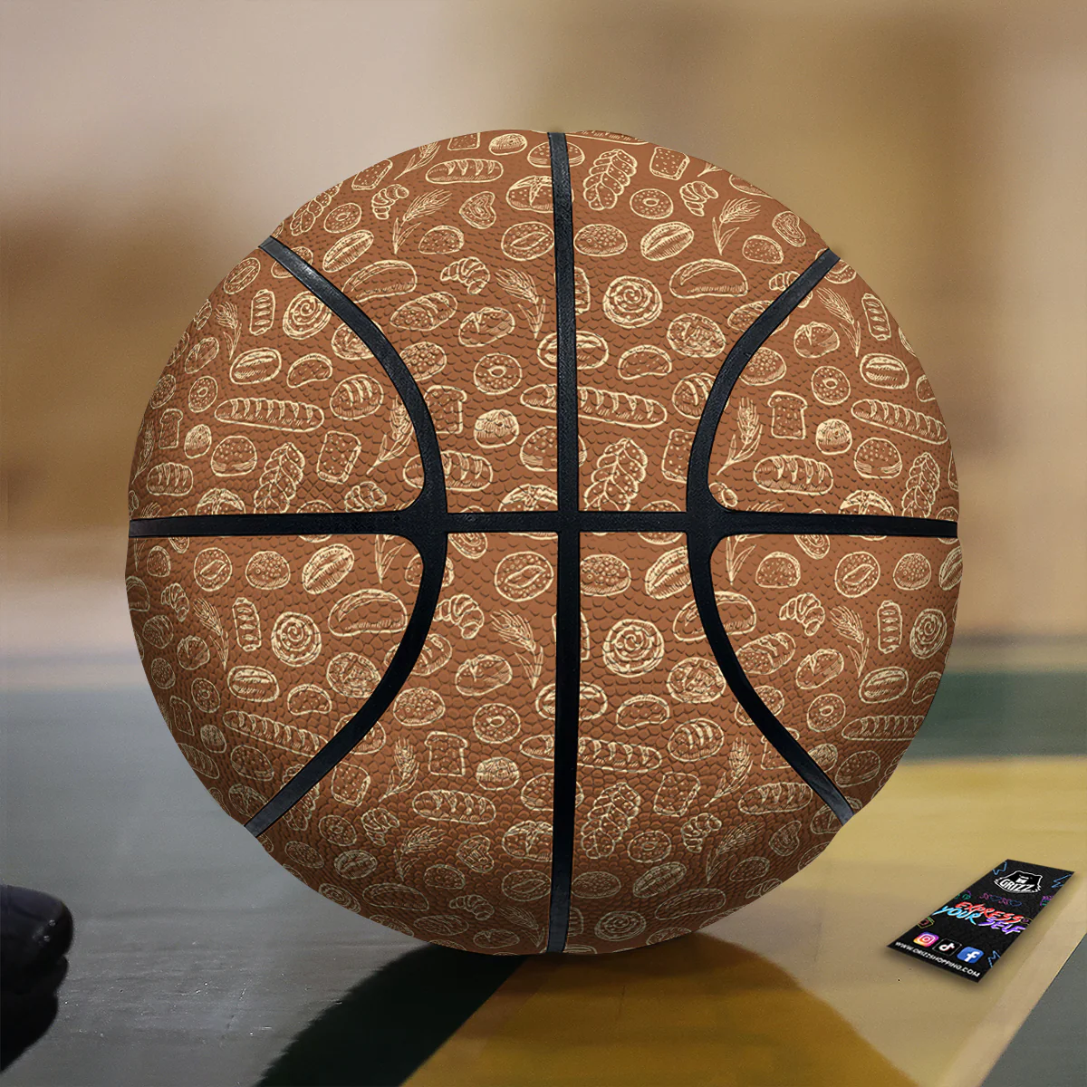Brown Bakery Beige Print Pattern Basketball