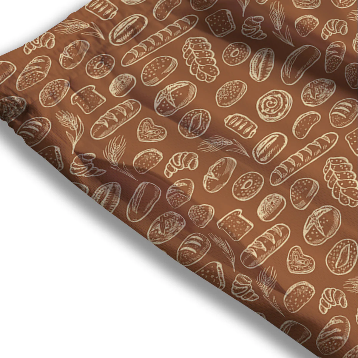 Brown Bakery Beige Print Pattern Mesh Shorts - Image 3