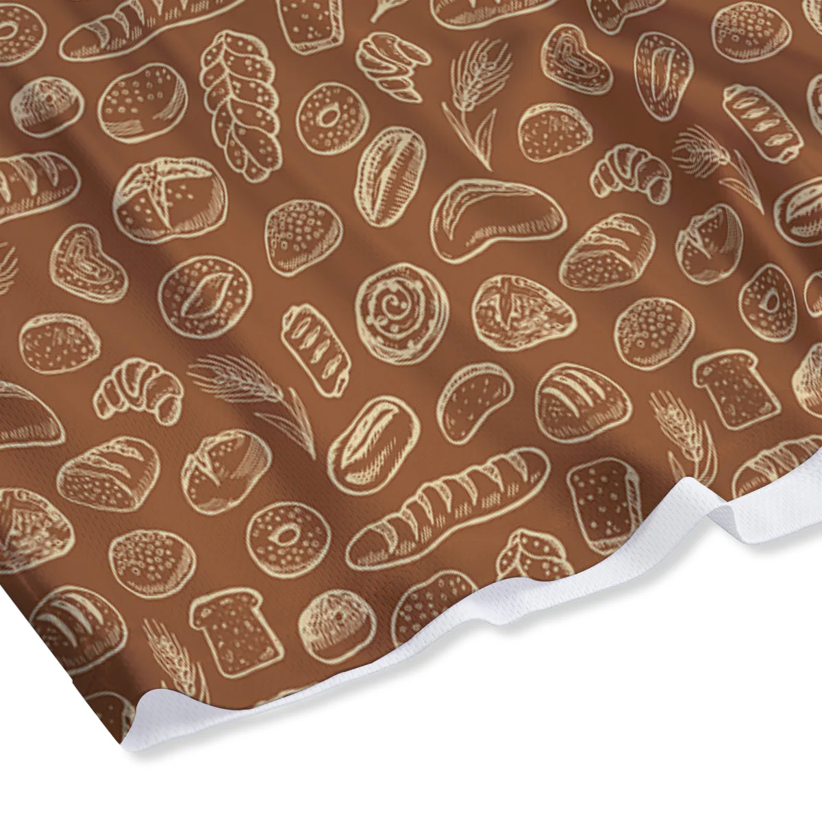 Brown Bakery Beige Print Pattern Mesh Shorts - Image 4