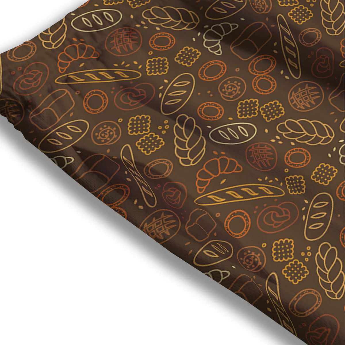 Brown Bakery Print Pattern Mesh Shorts - Image 3