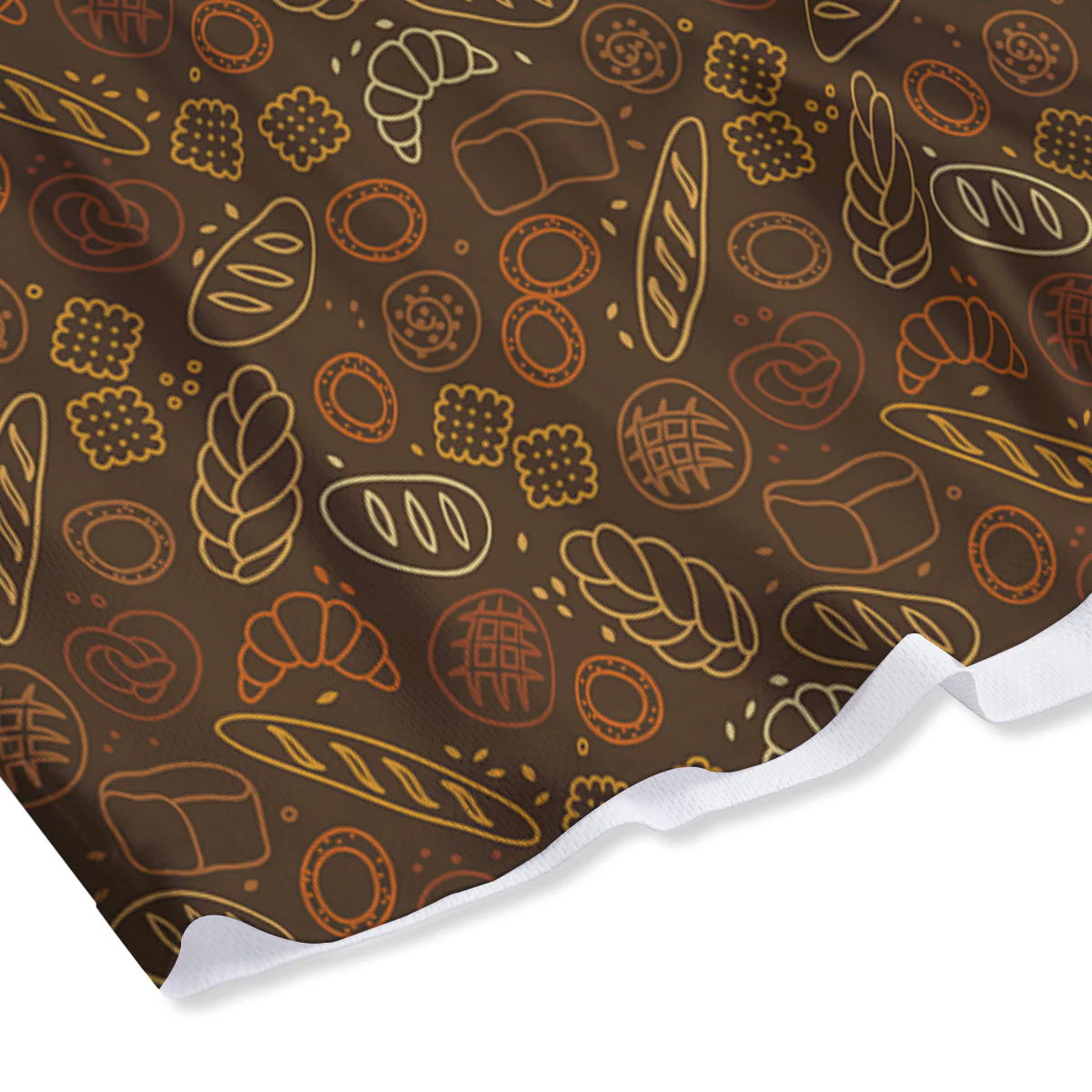 Brown Bakery Print Pattern Mesh Shorts - Image 4