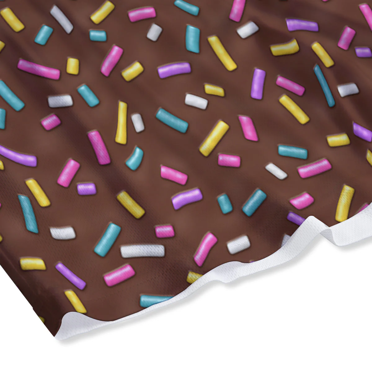 Brown Candy Sprinkles Sweet Print Pattern Mesh Shorts - Image 4