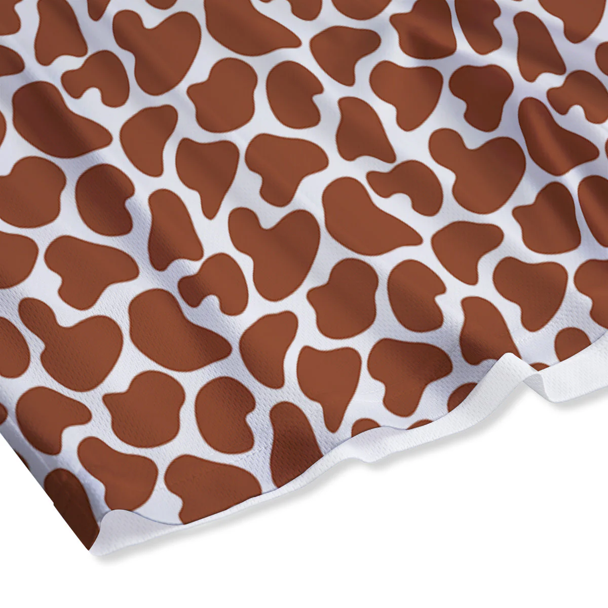 Brown Chocolate And White Cow Print Mesh Shorts - Image 4