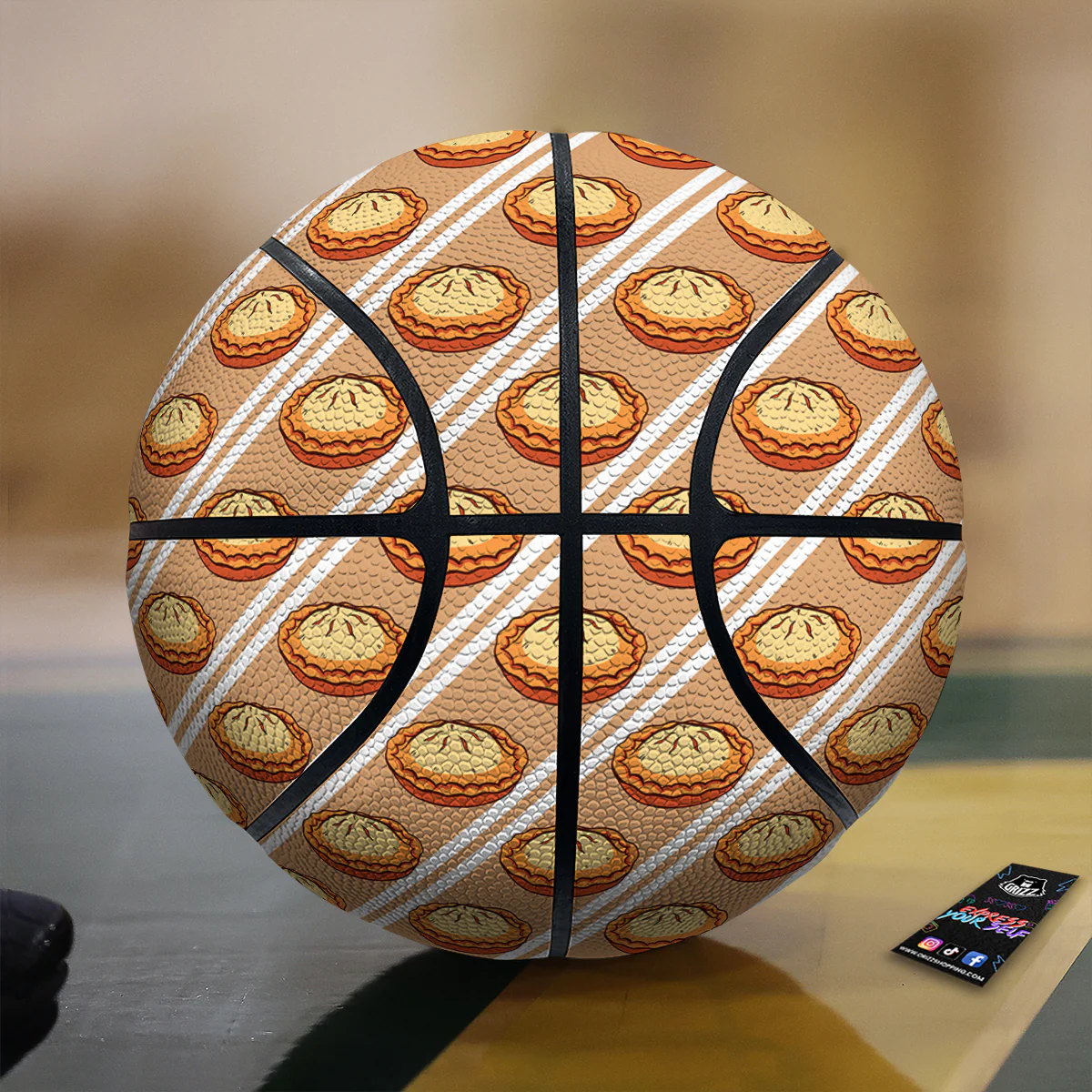Brown Pie Crumble Print Pattern Basketball