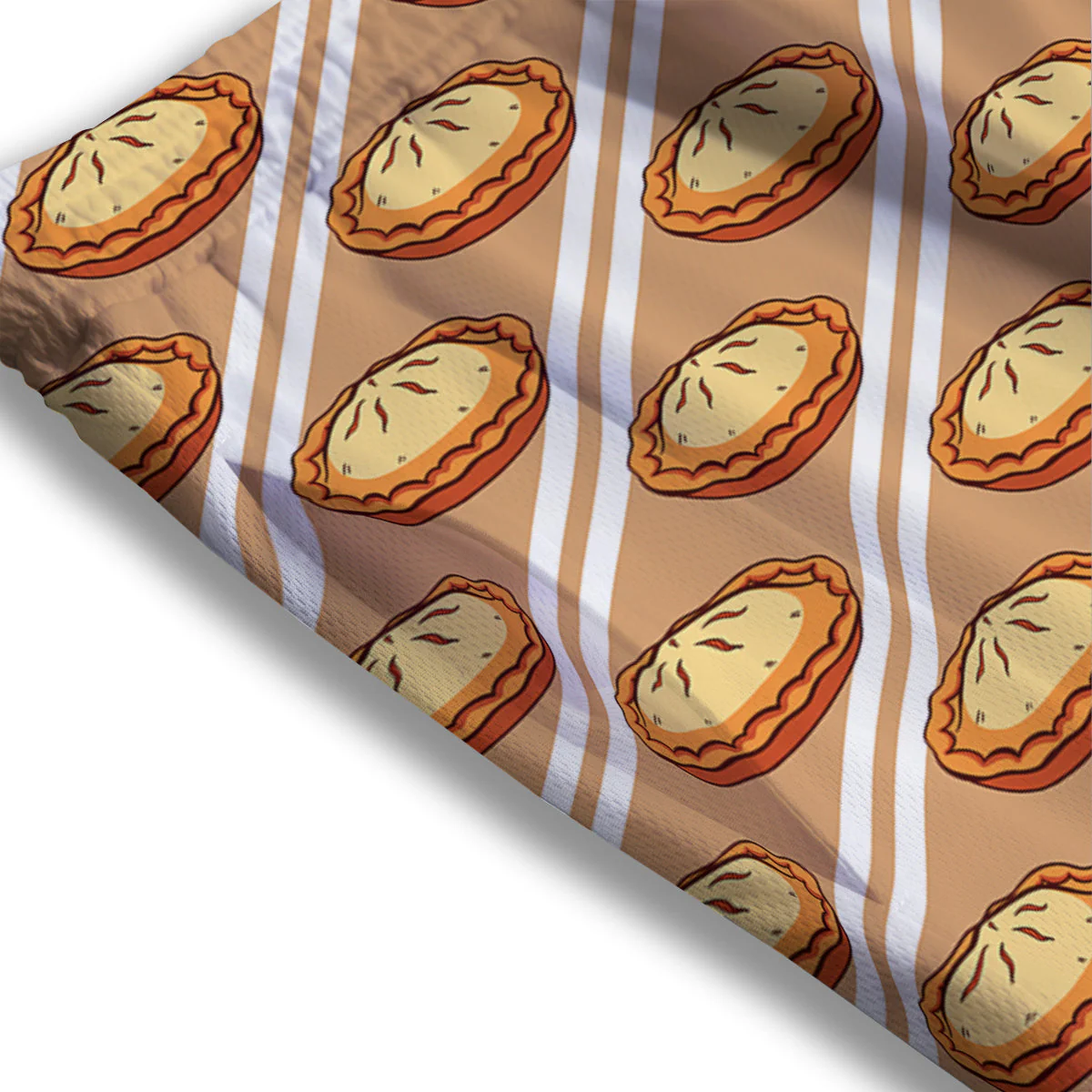 Brown Pie Crumble Print Pattern Mesh Shorts - Image 3
