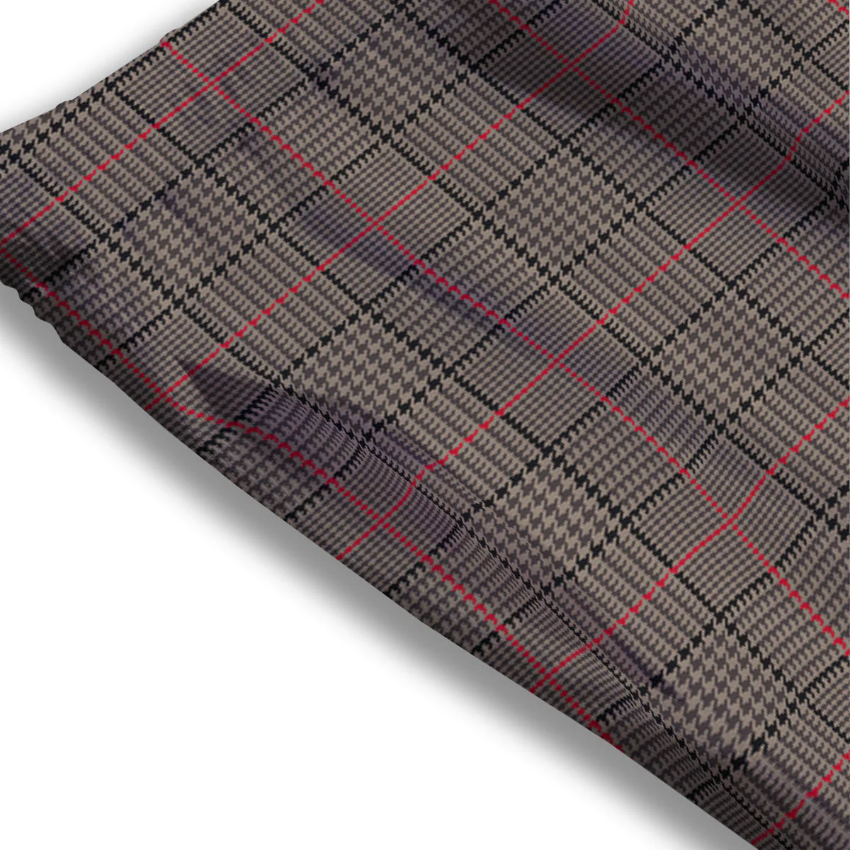 Brown Prince OF Wales Check Print Mesh Shorts - Image 3