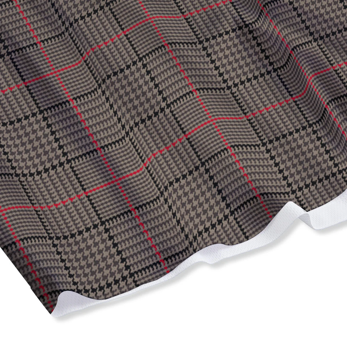 Brown Prince OF Wales Check Print Mesh Shorts - Image 4