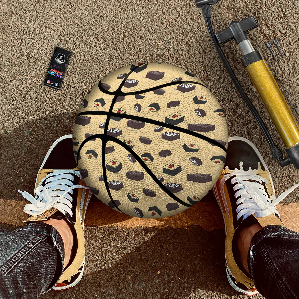 Brownie Beige Print Pattern Basketball - Image 2