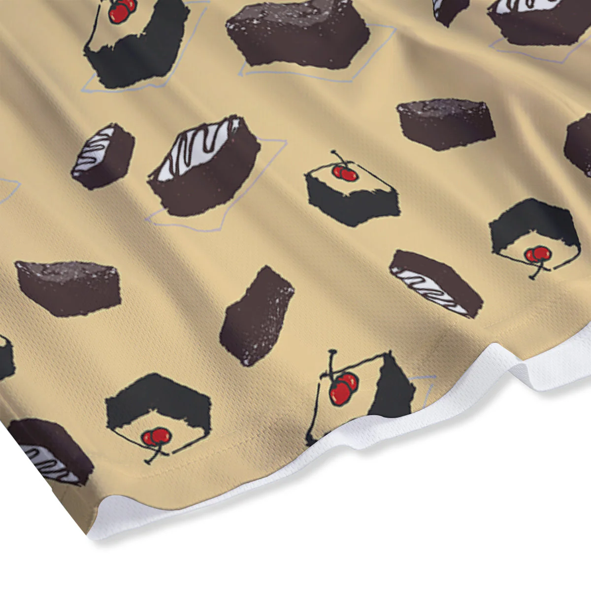 Brownie Beige Print Pattern Mesh Shorts - Image 4