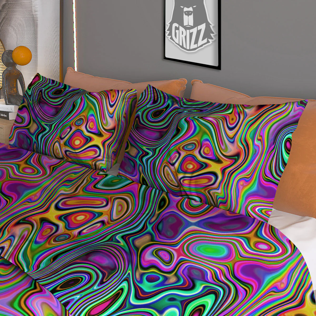 Bubble Psychedelic Print Pattern Duvet Cover Bedding Set - Image 3