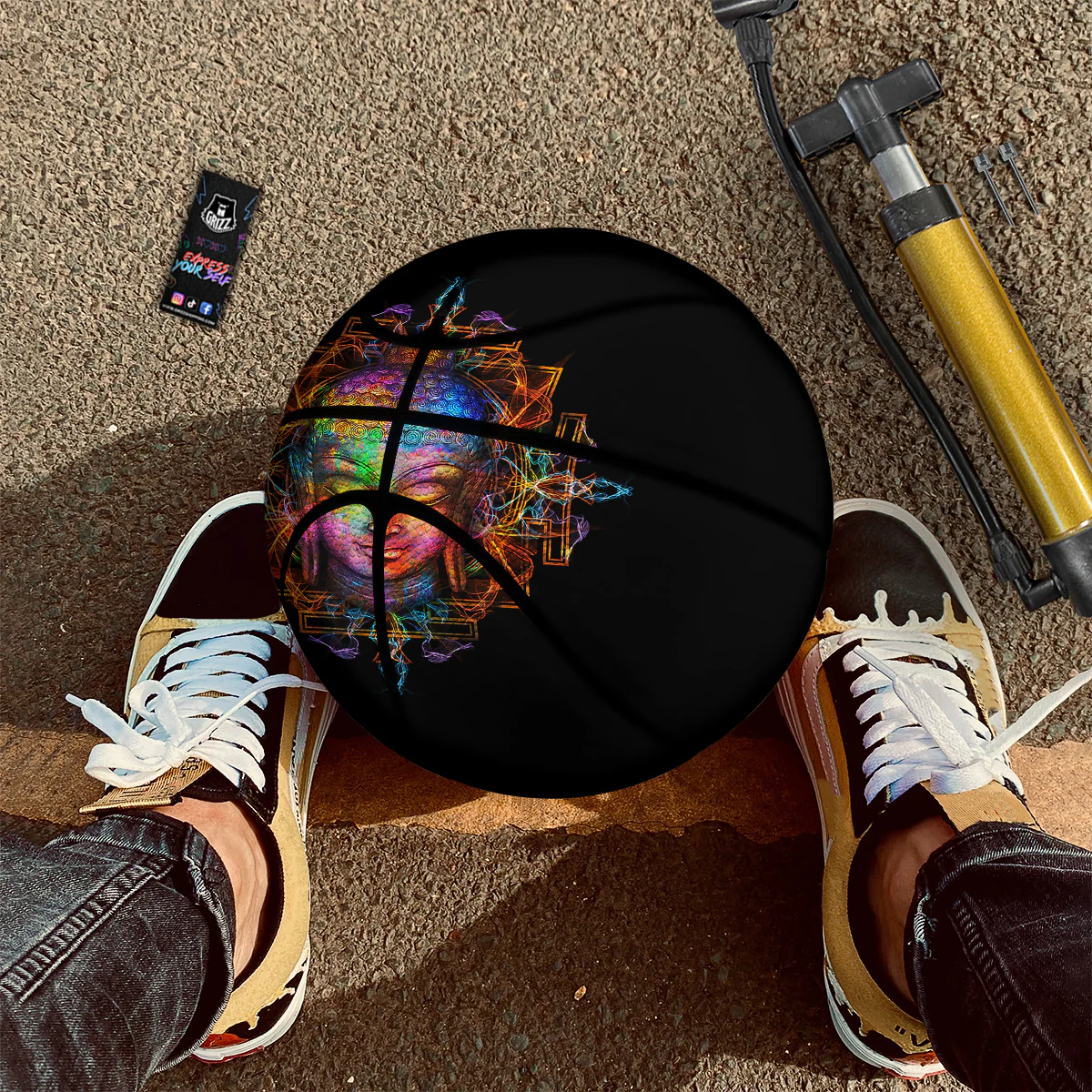 Buddha Colorful Print Basketball - Image 3
