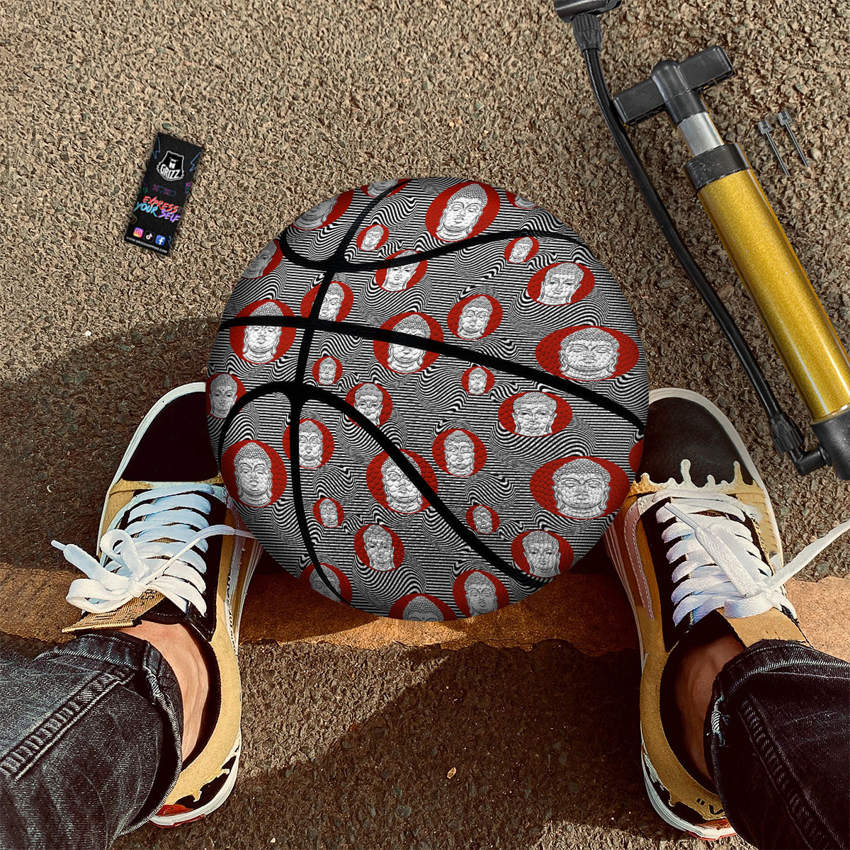 Buddha Print Pattern Basketball - Image 2