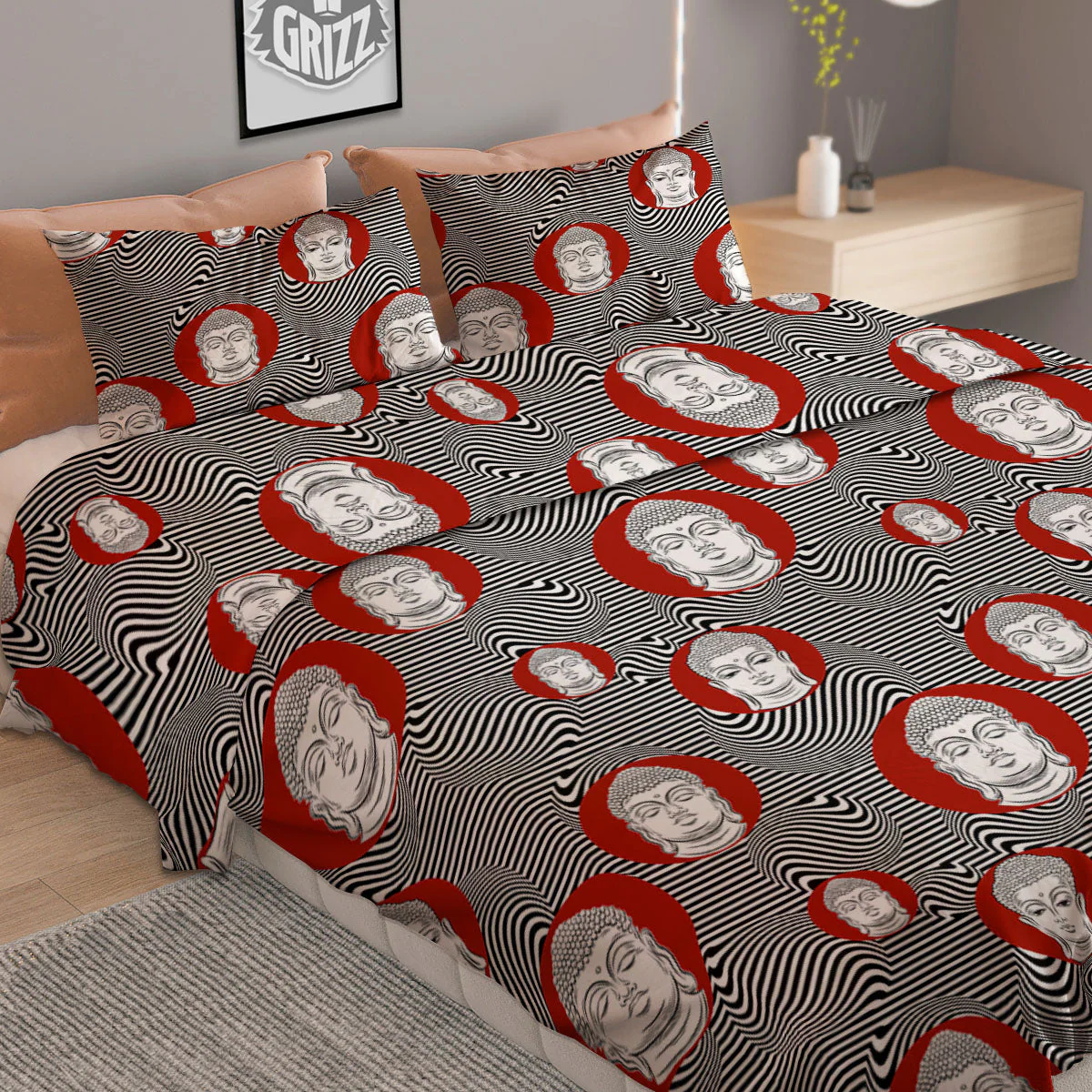 Buddha Print Pattern Duvet Cover Bedding Set - Image 2