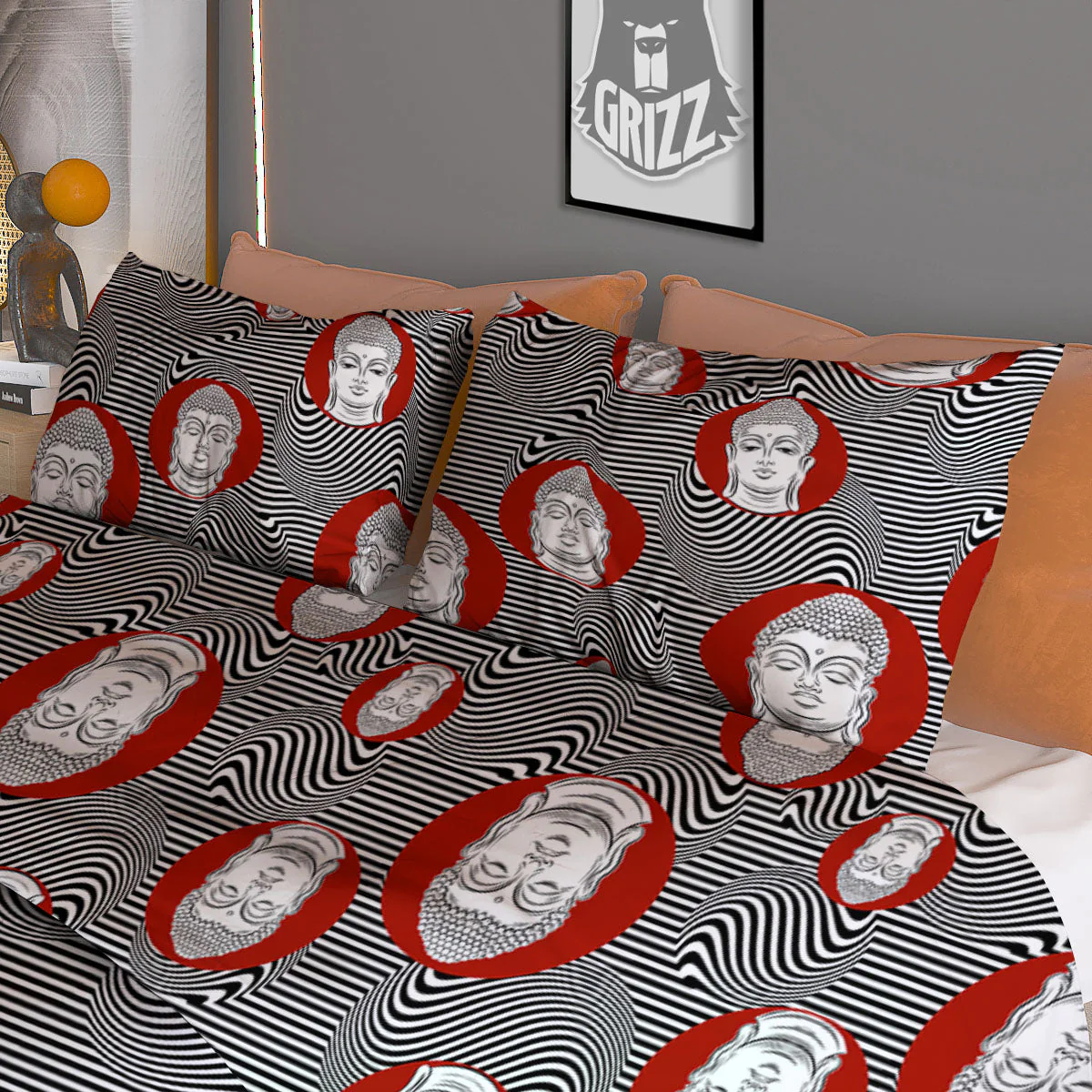 Buddha Print Pattern Duvet Cover Bedding Set - Image 3