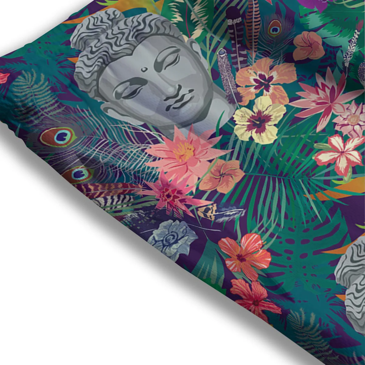 Buddha Tropical Print Pattern Mesh Shorts - Image 3