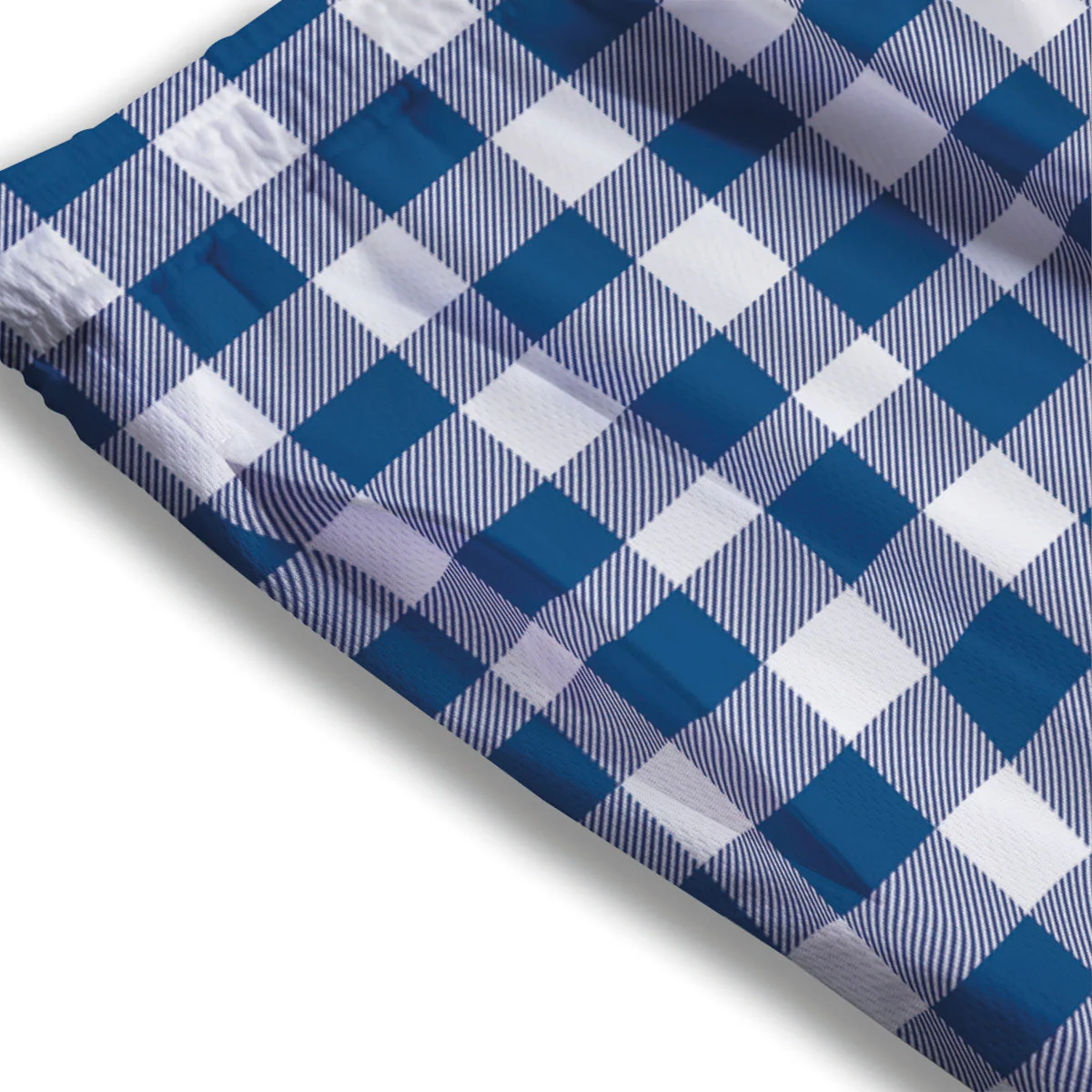 Buffalo Check Blue Print Pattern Mesh Shorts - Image 3