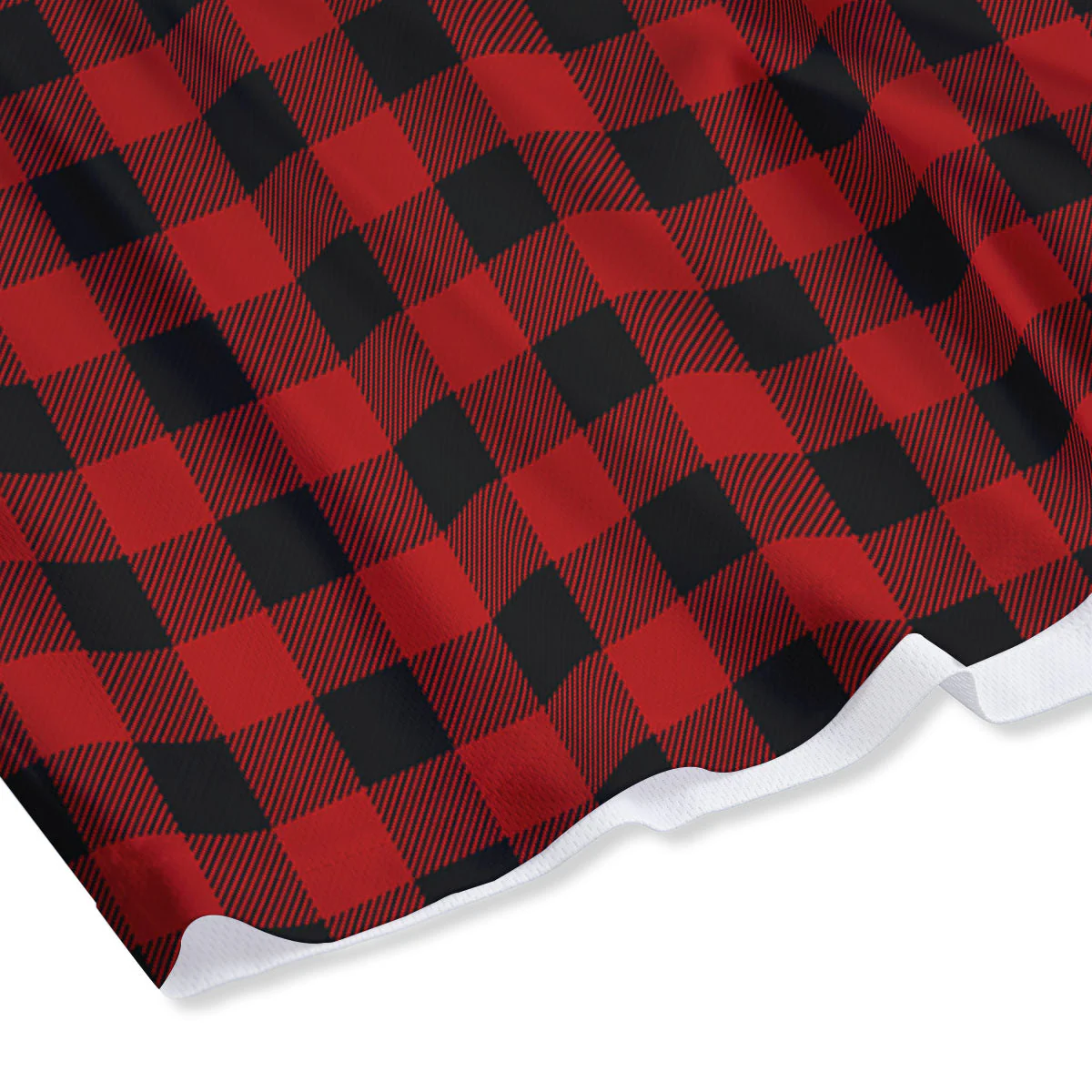 Buffalo Check Cardinal Red Print Pattern Mesh Shorts - Image 4