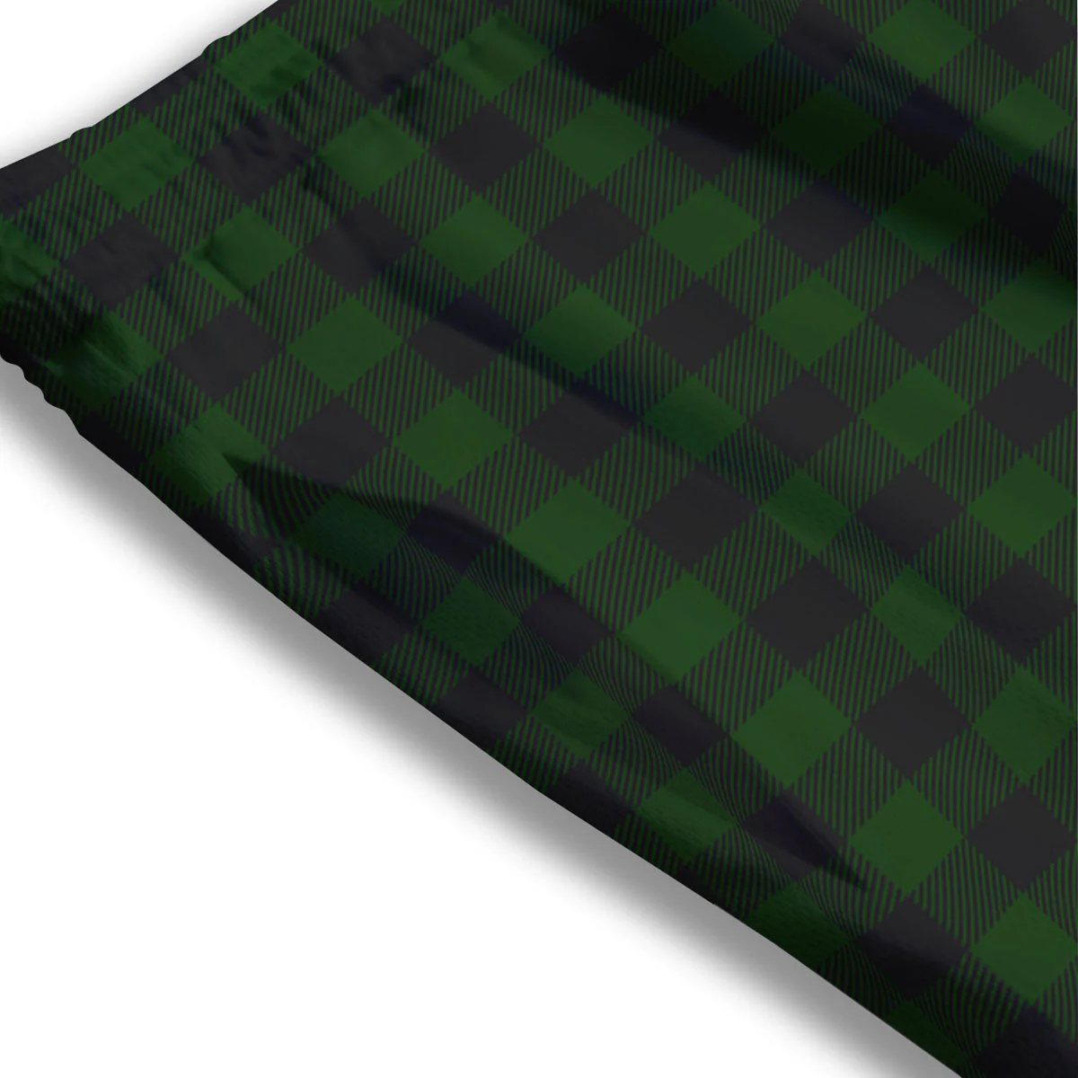 Buffalo Check Forest Green Print Pattern Mesh Shorts - Image 3