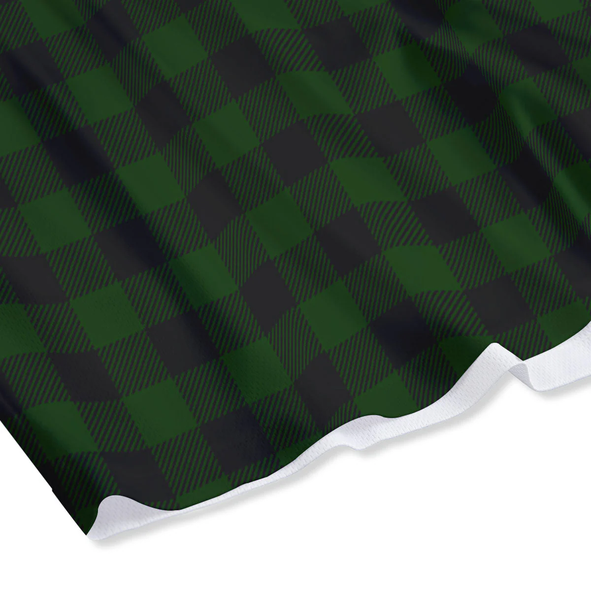 Buffalo Check Forest Green Print Pattern Mesh Shorts - Image 4
