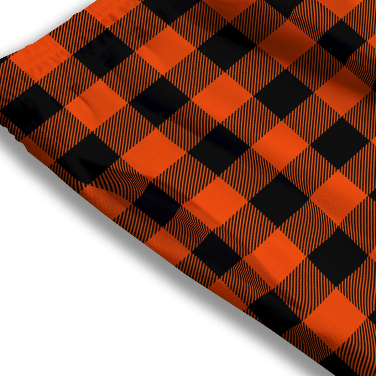 Buffalo Check Lava Orange Print Pattern Mesh Shorts - Image 3