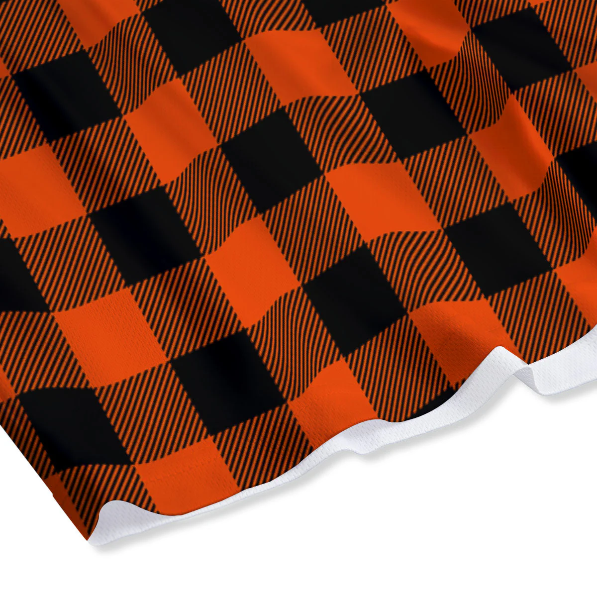 Buffalo Check Lava Orange Print Pattern Mesh Shorts - Image 4