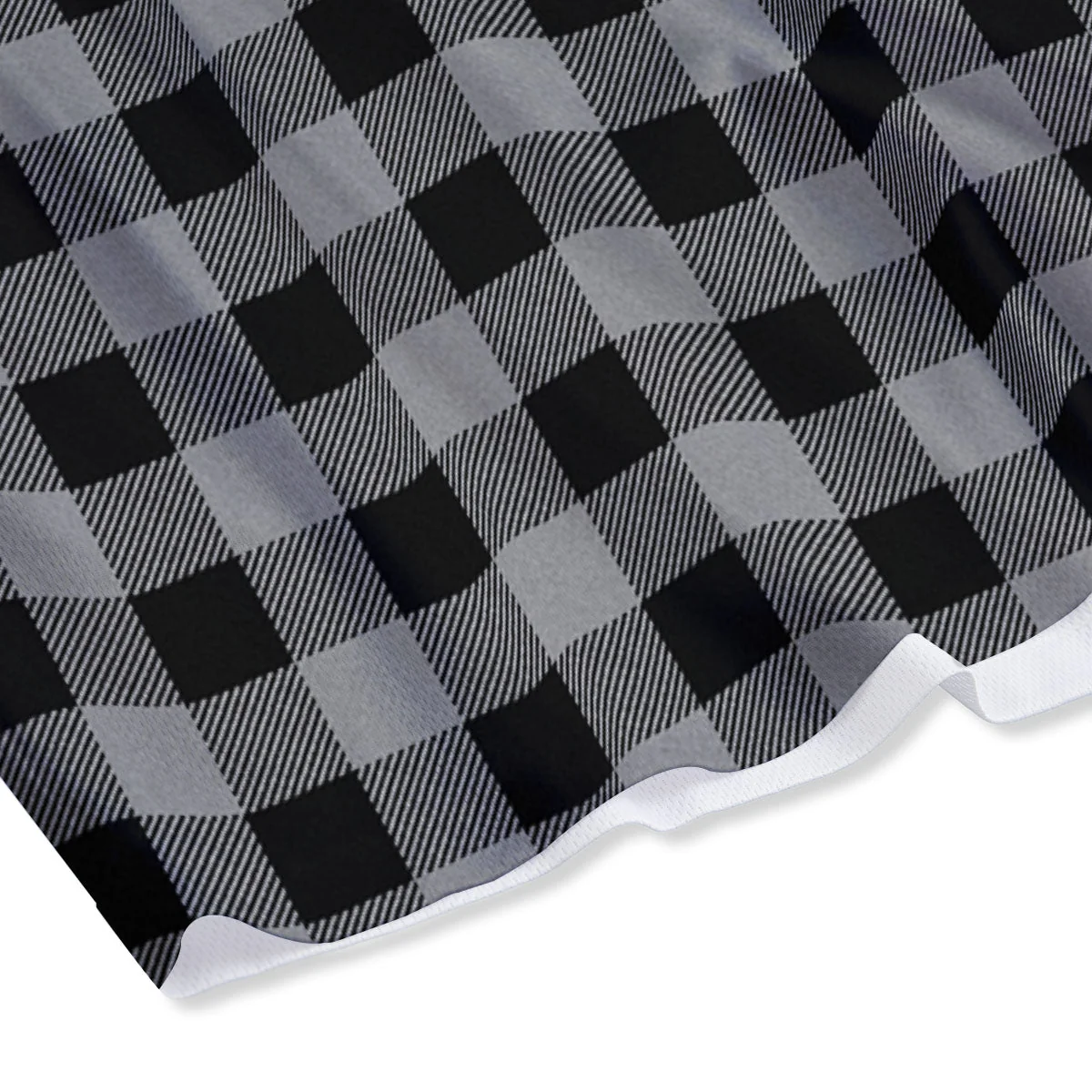 Buffalo Check Light Grey And Black Print Mesh Shorts - Image 4