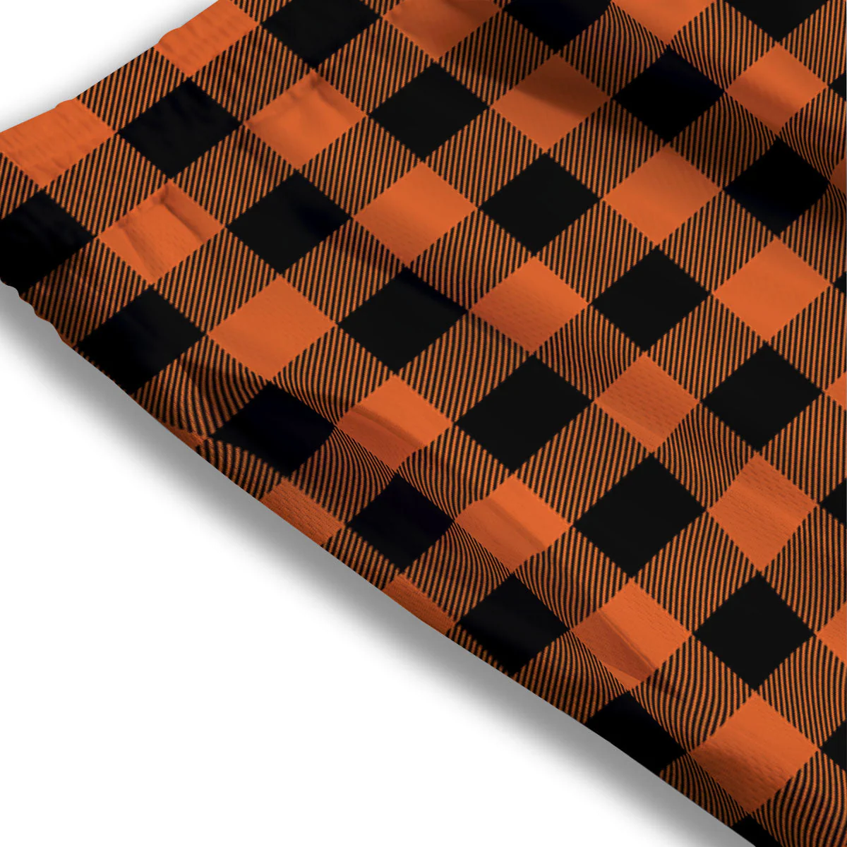 Buffalo Check Orange Print Pattern Mesh Shorts - Image 3