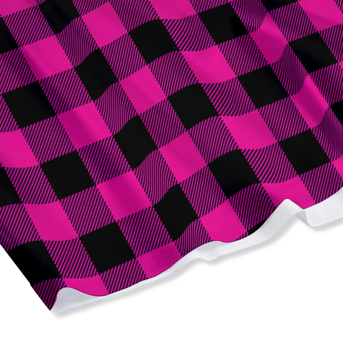 Buffalo Check Pink And Black Print Mesh Shorts - Image 4
