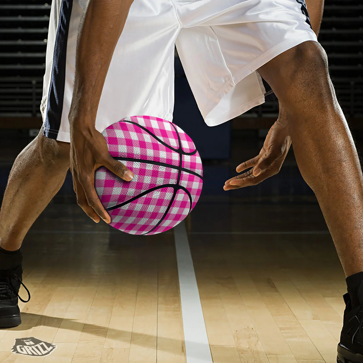 Buffalo Check Pink And White Print Basketball - Image 3