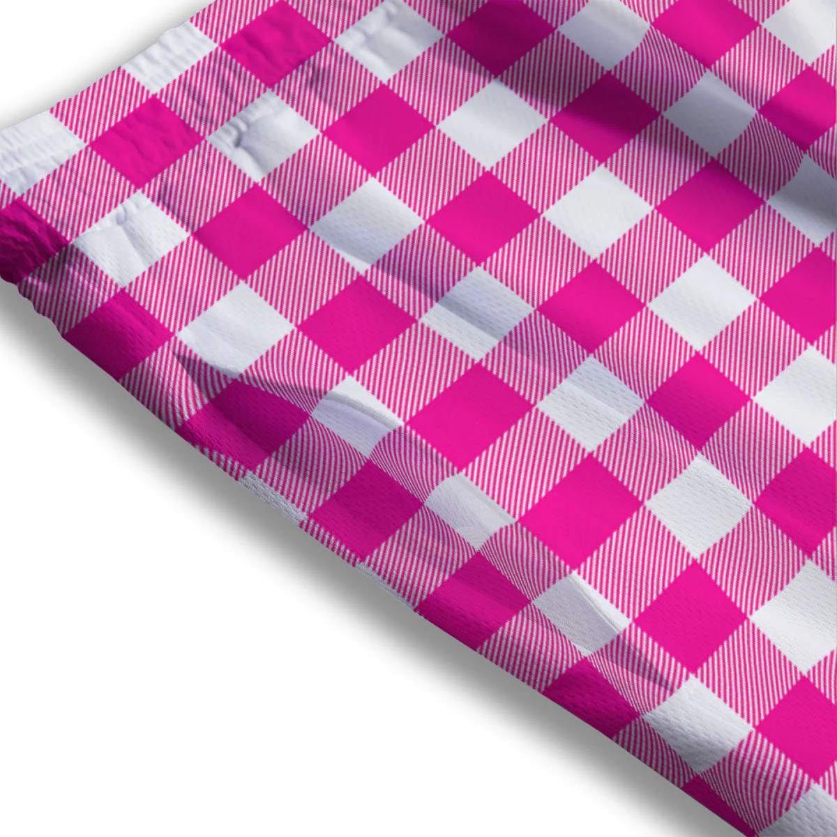 Buffalo Check Pink And White Print Mesh Shorts - Image 3