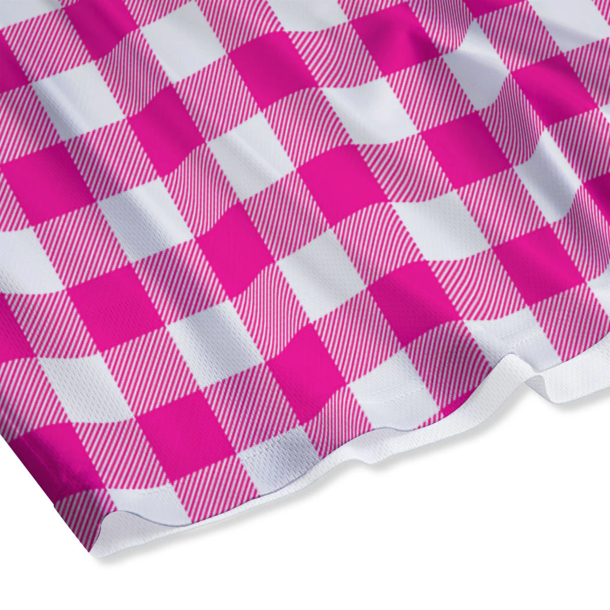 Buffalo Check Pink And White Print Mesh Shorts - Image 4