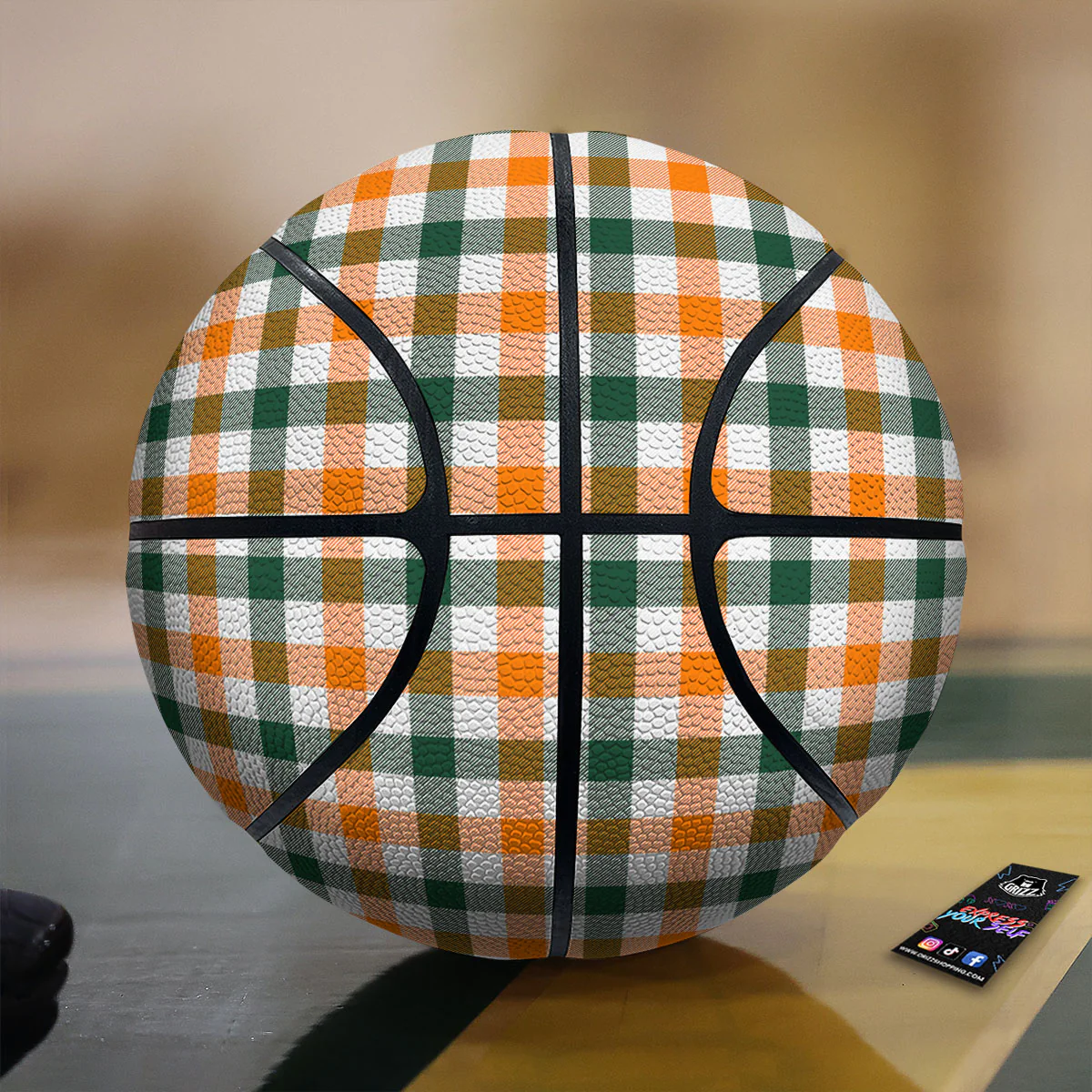 Buffalo Check St. Patrick's Day Print Pattern Basketball