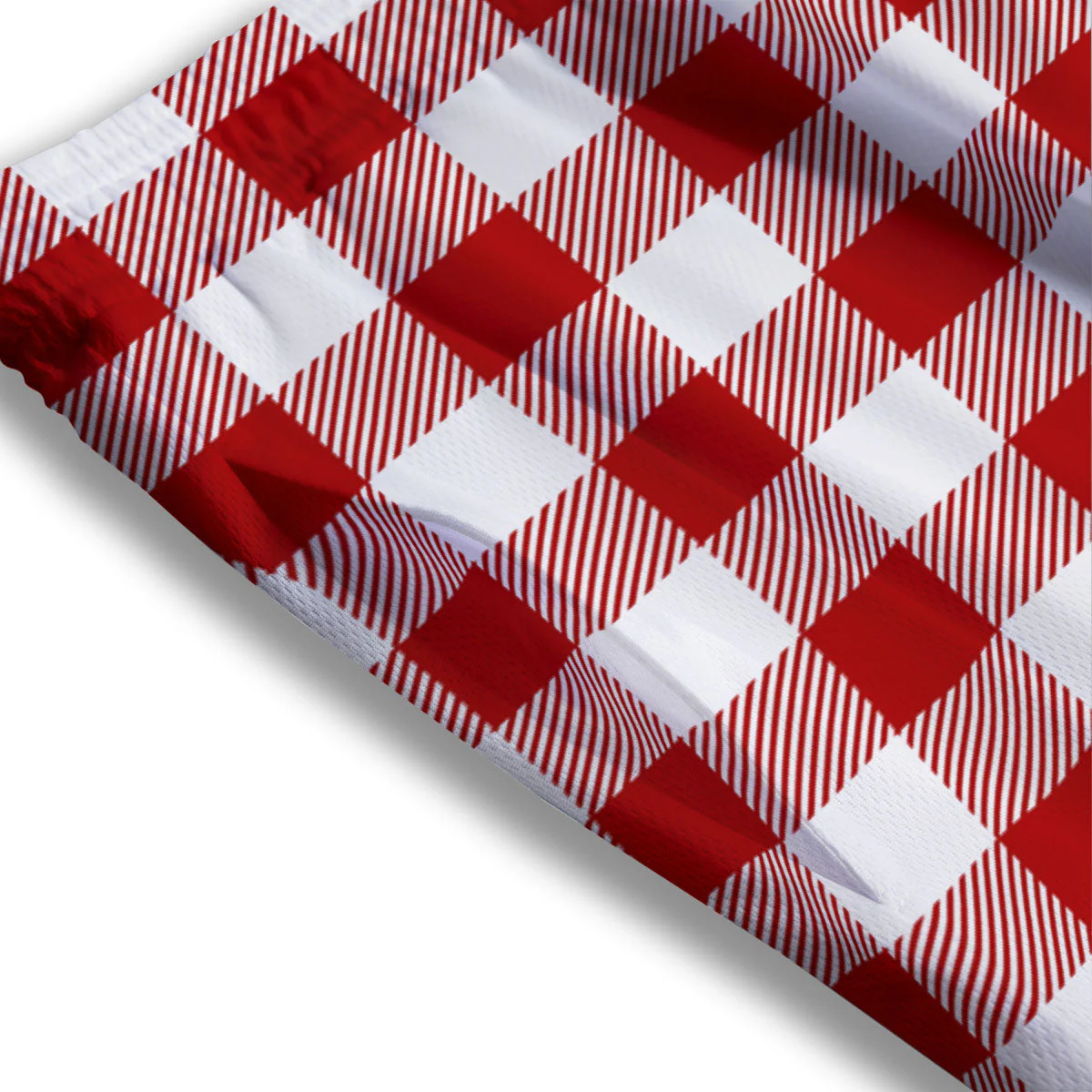 Buffalo Check White And Red Print Mesh Shorts - Image 3