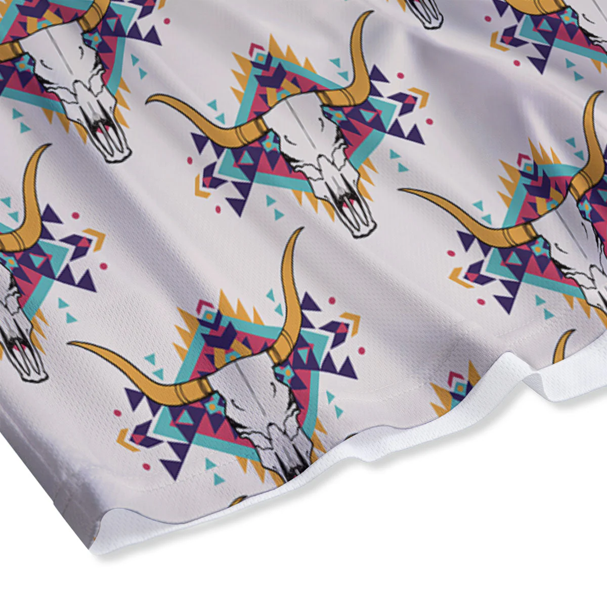 Buffalo Native Print Pattern Mesh Shorts - Image 4