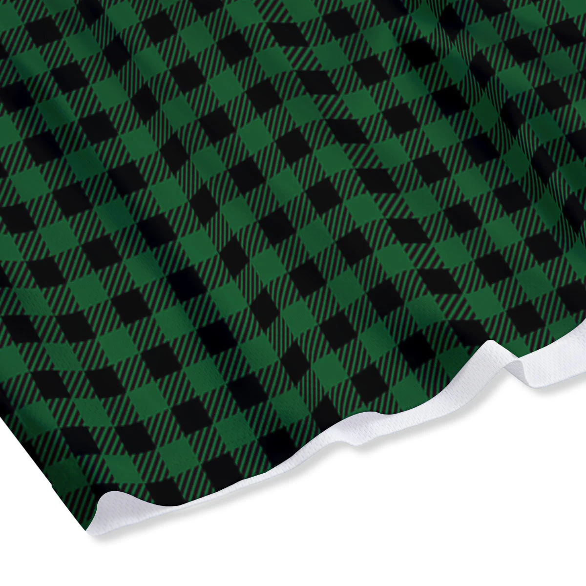 Buffalo Plaid Black And Green Print Mesh Shorts - Image 4
