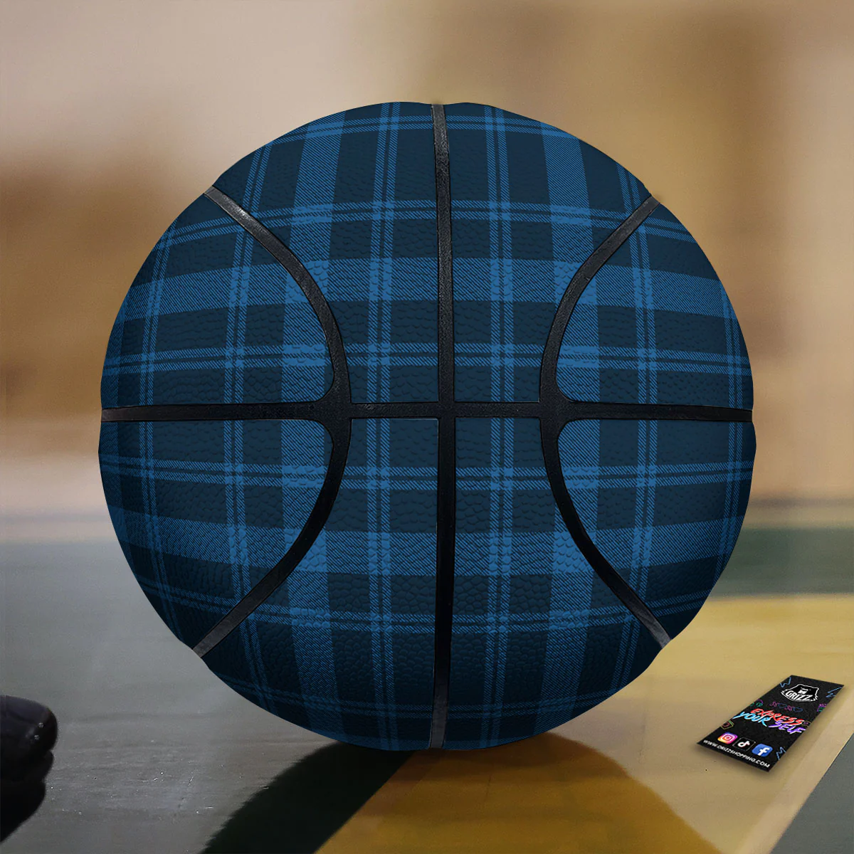 Buffalo Plaid Black And Navy Print Basketball