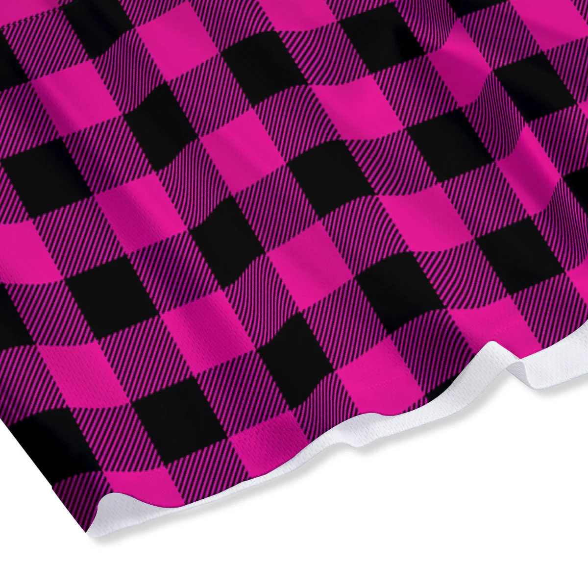 Buffalo Plaid Black And Pink Print Mesh Shorts - Image 4