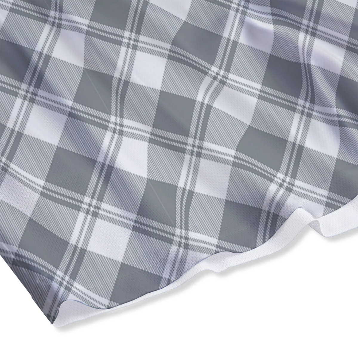 Buffalo Plaid Grey Print Pattern Mesh Shorts - Image 4