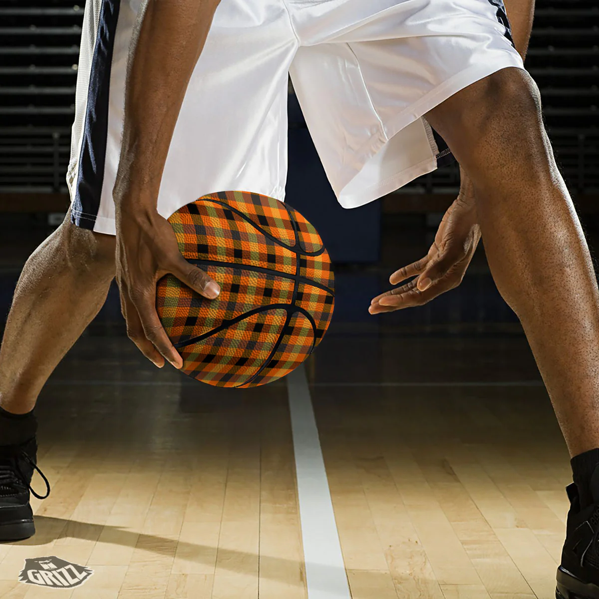 Buffalo Plaid Halloween Print Basketball - Image 3