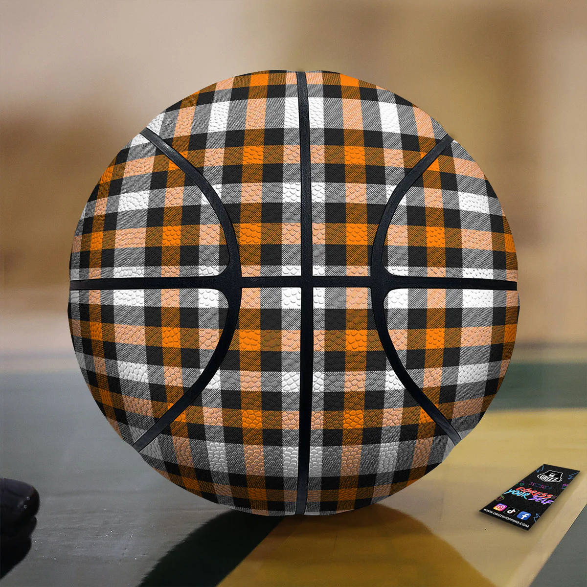 Buffalo Plaid Halloween Print Pattern Basketball