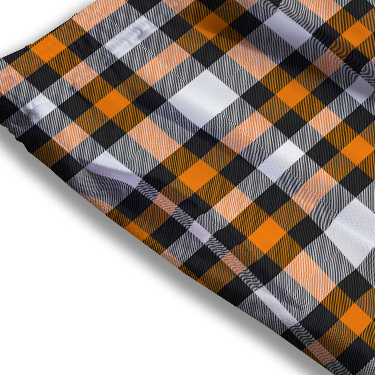 Buffalo Plaid Halloween Print Pattern Mesh Shorts - Image 3