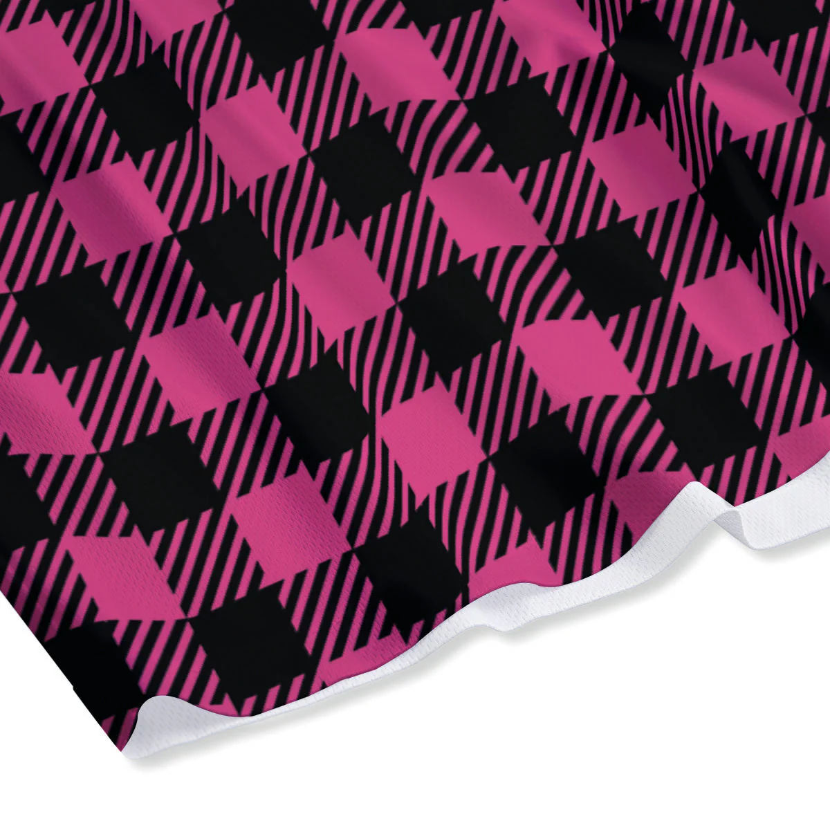 Buffalo Plaid Hot Pink Print Mesh Shorts - Image 4